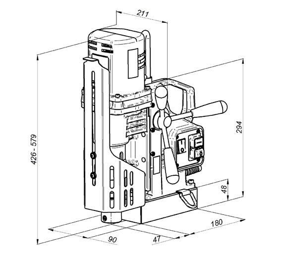 Perceuse a socle magnetique Compact 50 SCANTOOL dimensions