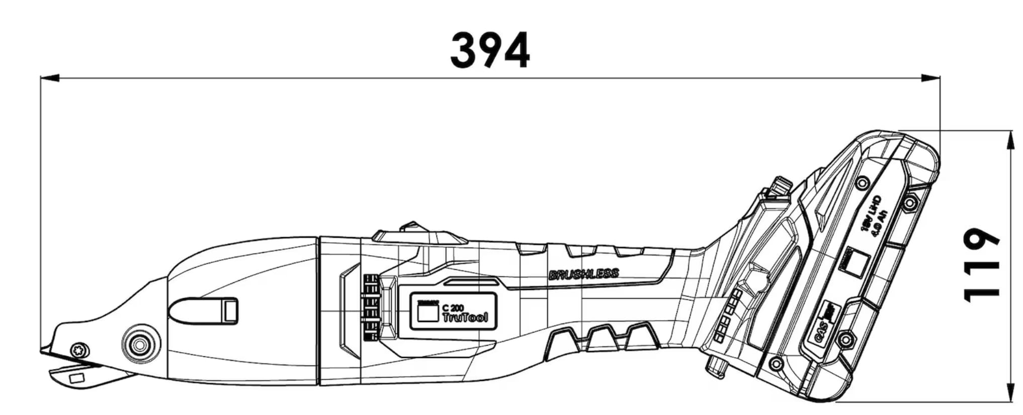Cisaille universelle TruTool C 200 TRUMPF batterie LiHD 18 V